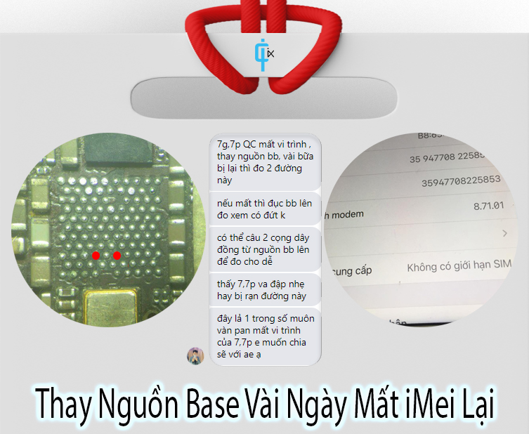 Thay Nguồn vài ngày mất imei lại