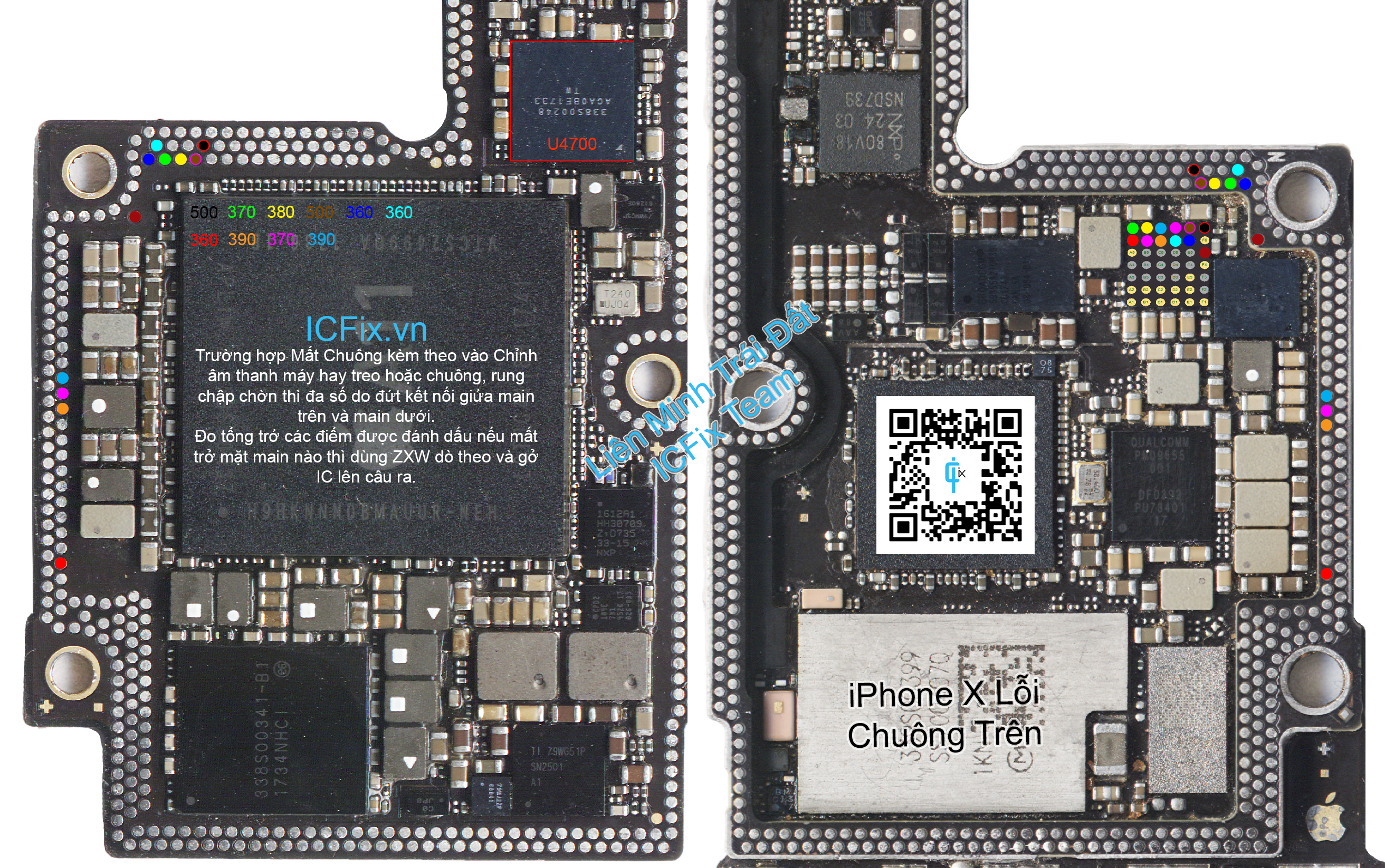 Tổng Trở Giửa Hai Main Sửa iPhone X Lỗi Loa Trên, Loa Nghe Gọi